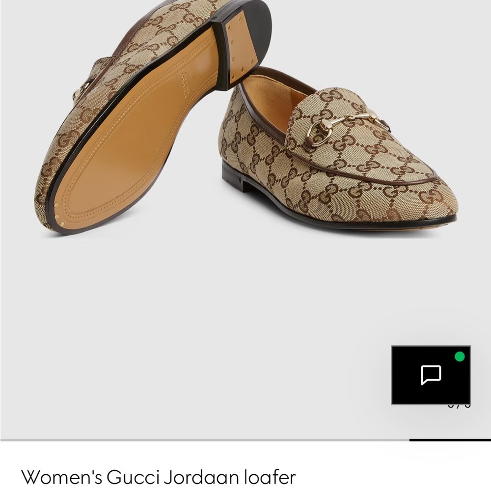 Gucci Beige and Brown Monogram Loafers - Picture 5 of 6